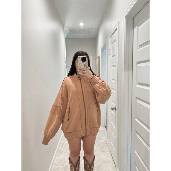 Free people we the free lou moto zip jacket - size medium - Picture 2 of 6